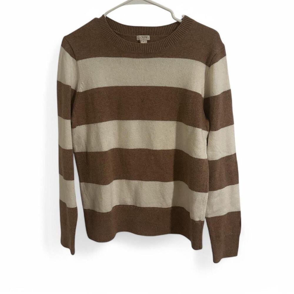 🌺 Jcrew brown and cream striped sweater